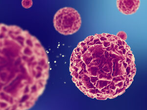 3d render of a medical background with close up of virus cells